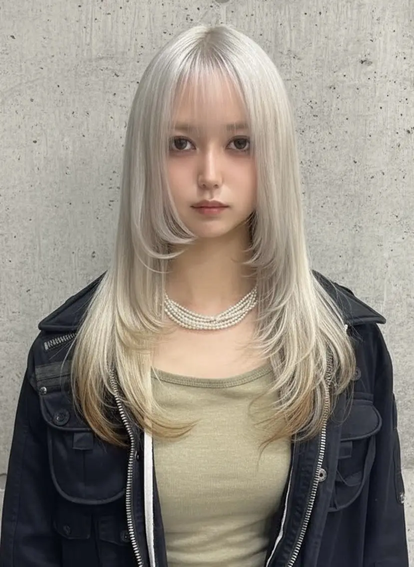 ロング カラー レイヤーカット グレージュ達人/赤み 消し/ブリーチ/岩崎のヘアスタイル
