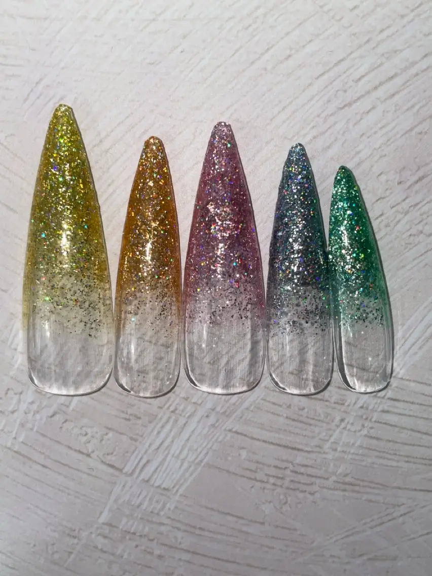 ネイル クリアネイル グラデーション ラメ(グリッター) ラメグラデーション Mamo nail ﾏﾓﾈｲﾙｴｲﾐｰのネイルデザイン