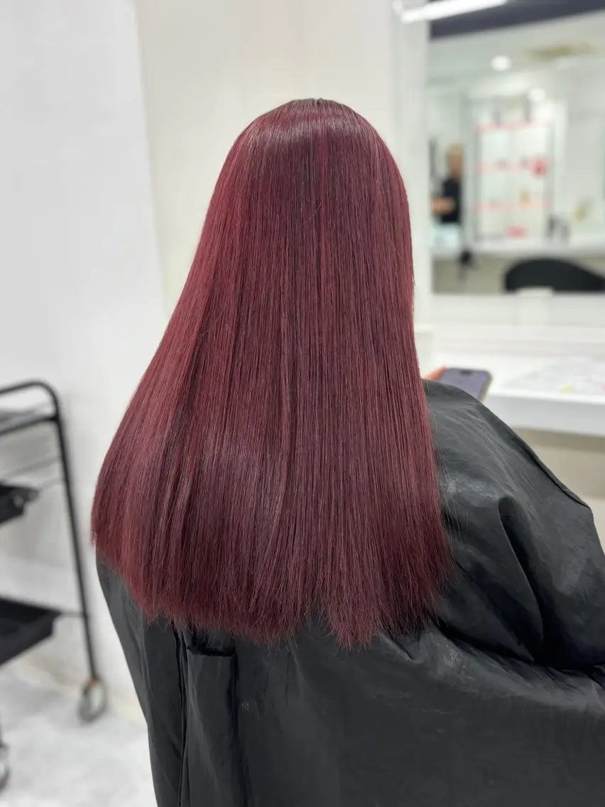 ロング ヘアカラー 🎀暖色カラー🎀 韓国ヘア まなかのヘアスタイル