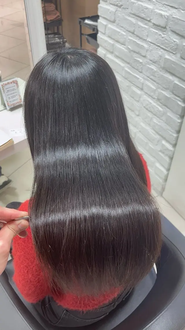 ロング パーマ カット 縮毛矯正 縮毛矯正指名No.1 艶カラー/SHIMAのヘアスタイル