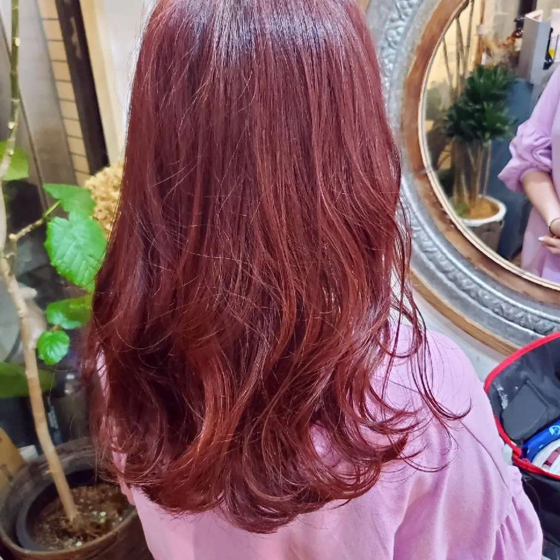 セミロング カラー カット ヘアカラー トリートメント 韓国レイヤー柔らかい 地毛風縮毛矯正／マツのヘアスタイル