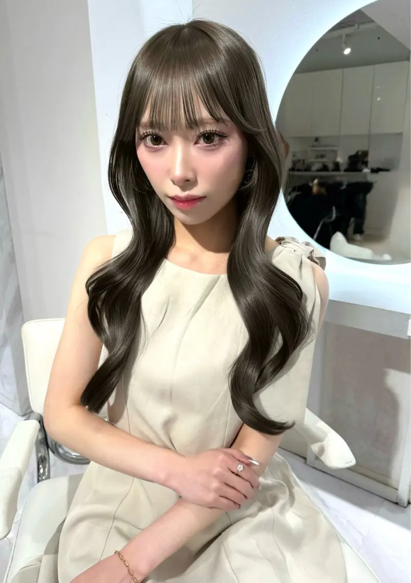 ロング カラー ブリーチ 透明感カラー ダブルカラー グレージュ ブリーチなしカラー レイヤーカット🫧 🎀Tomoka🎀のヘアスタイル