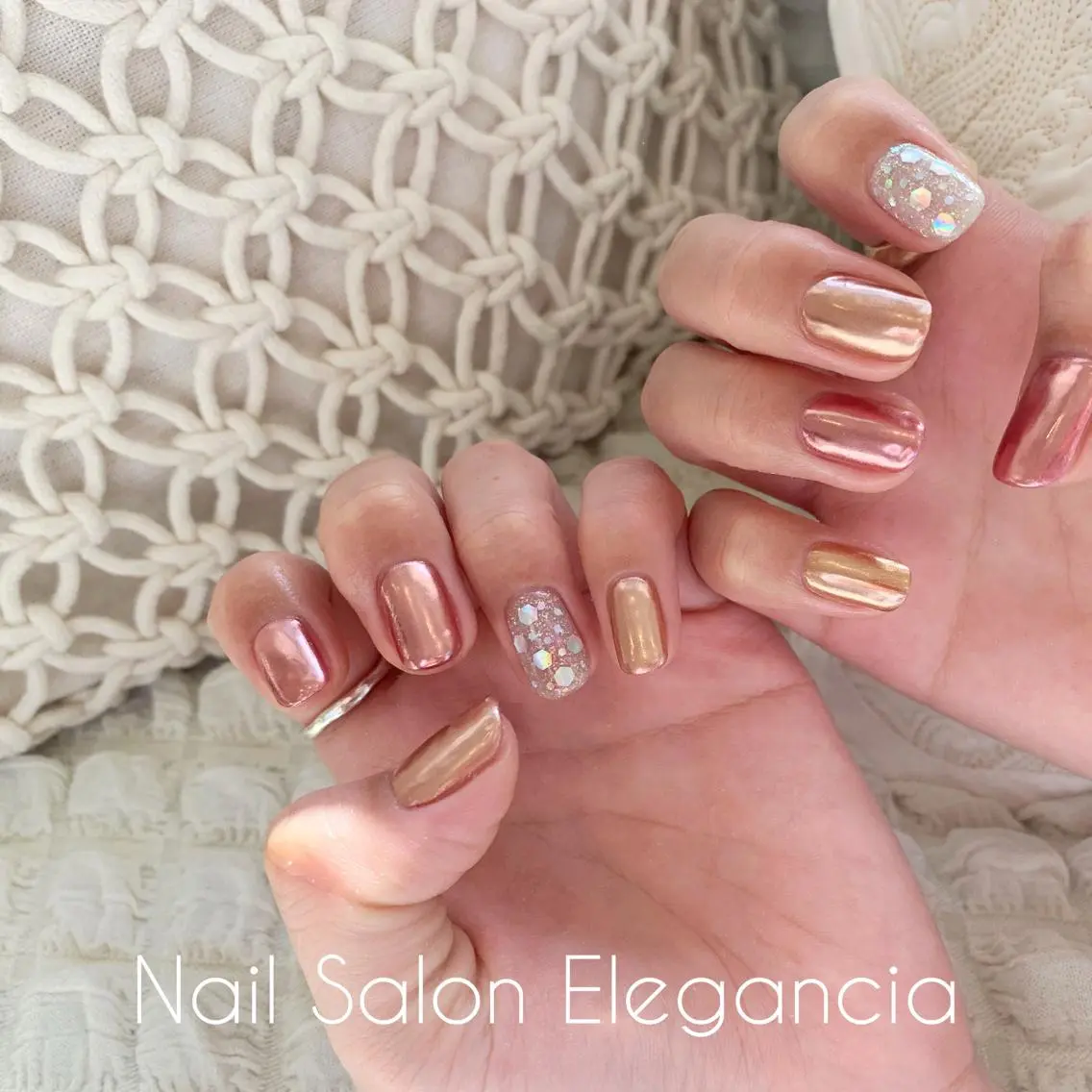 ネイル ミラーネイル ワンカラーネイル Elegancia. Hiromiのネイルデザイン