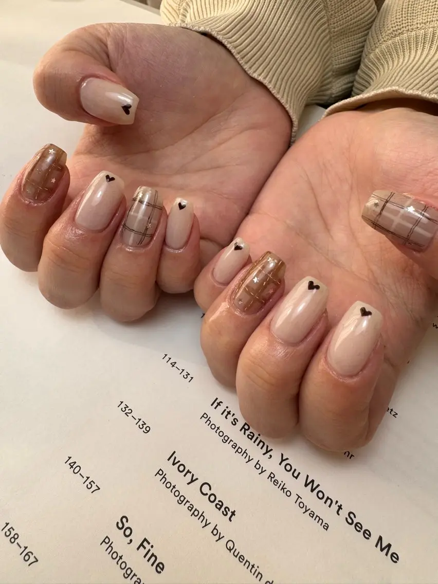 ネイル ハート バレンタイン 冬ネイル ハンドネイル 白日-hakubi nail-のネイルデザイン