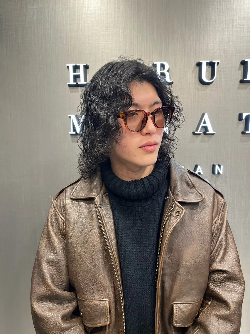 ミディアム パーマ 若命燿史/レイヤー 縮毛矯正/髪質改善のヘアスタイル