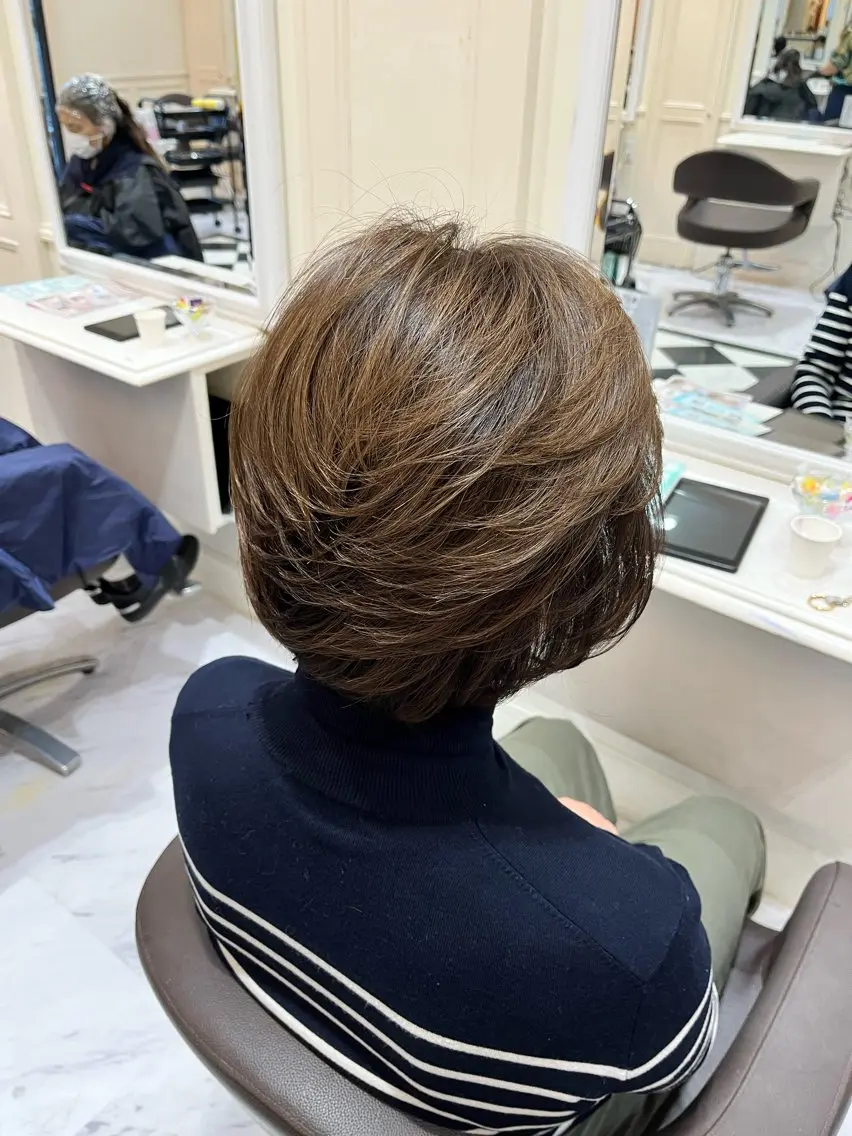 カット➕白髪染めカラー➕ハリコシが出るTXトリートメントの写真