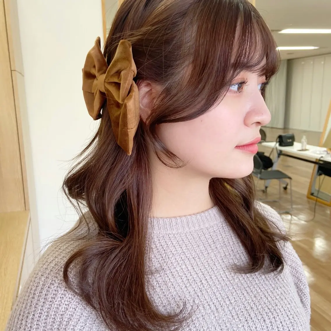 セミロング 新宿/韓国ヘア 中明度カラー/かやのヘアスタイル