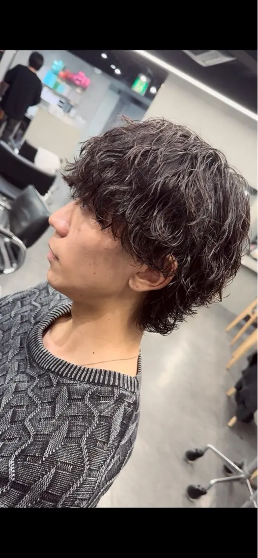 パーマ メンズ カット パーマ fifth park 六反穂 龍介のヘアスタイル