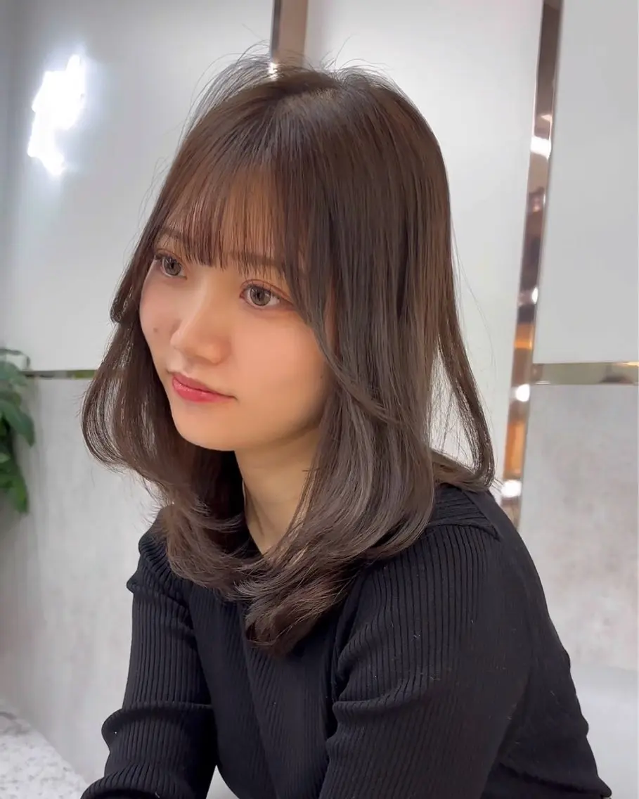 ミディアム カラー 髪質改善 縮毛矯正 【博多髪質改善】 吉村　清志のヘアスタイル