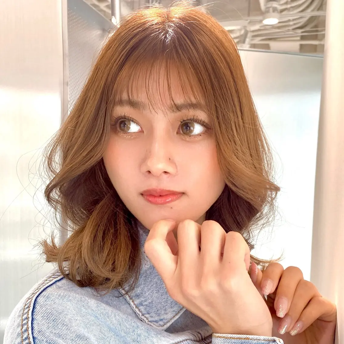 ミディアム くびれヘア 森 隆秀/韓国ヘアのヘアスタイル