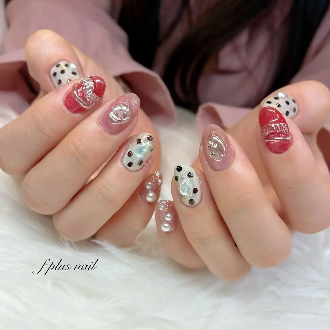 ネイル アートネイル クリアネイル ドット フラッシュネイル マグネットネイル kanako nail🌷のネイルデザイン