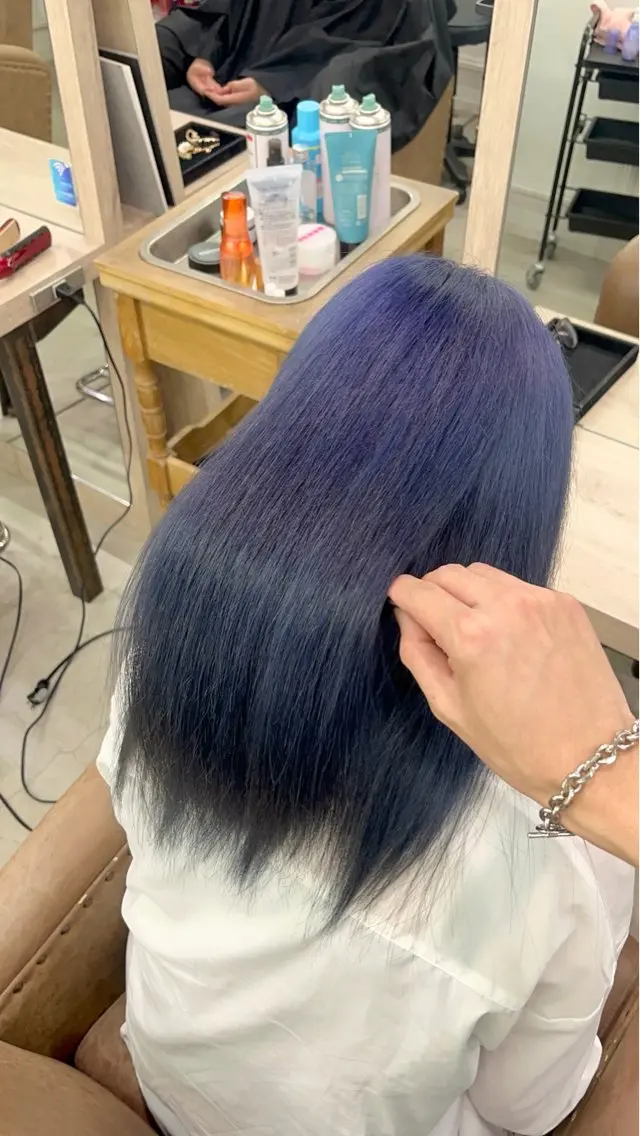セミロング メンズパーマ/ ハイトーン/タニザキのヘアスタイル