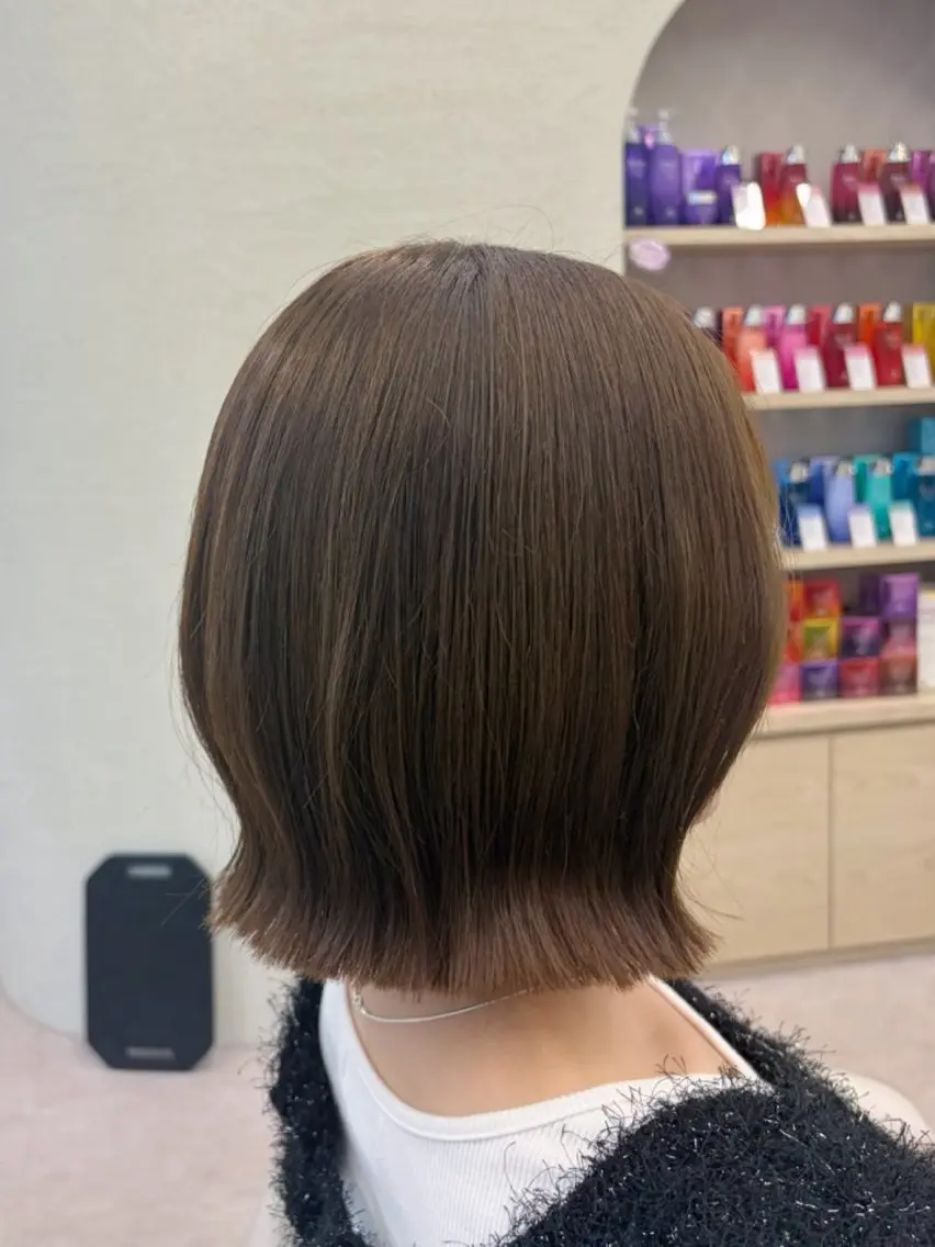 カラー ベージュカラー ブラウンカラー ブラウンベージュ ボブ まあるいショートボブ 🐥廣瀬そらのヘアスタイル