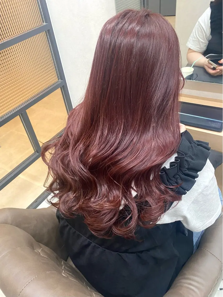 ロング ピンクブラウン ヘアカラー トリートメント HARUKA🍒 toccaのヘアスタイル