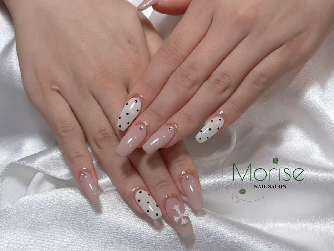 ネイル チークネイル 長さ出し フラッシュネイル フレンチネイル ガラスフレンチ ハンドネイル ハンドケア Morise Nail 原宿店のネイルデザイン