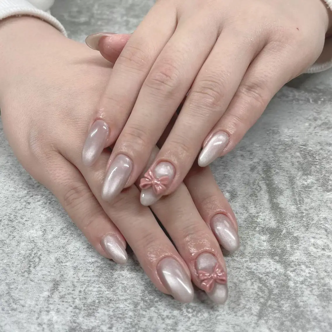 ネイル チークネイル 桜ネイル フラッシュネイル フレンチネイル ジェルネイル 西船橋長さだし持込可 Mineのネイルデザイン