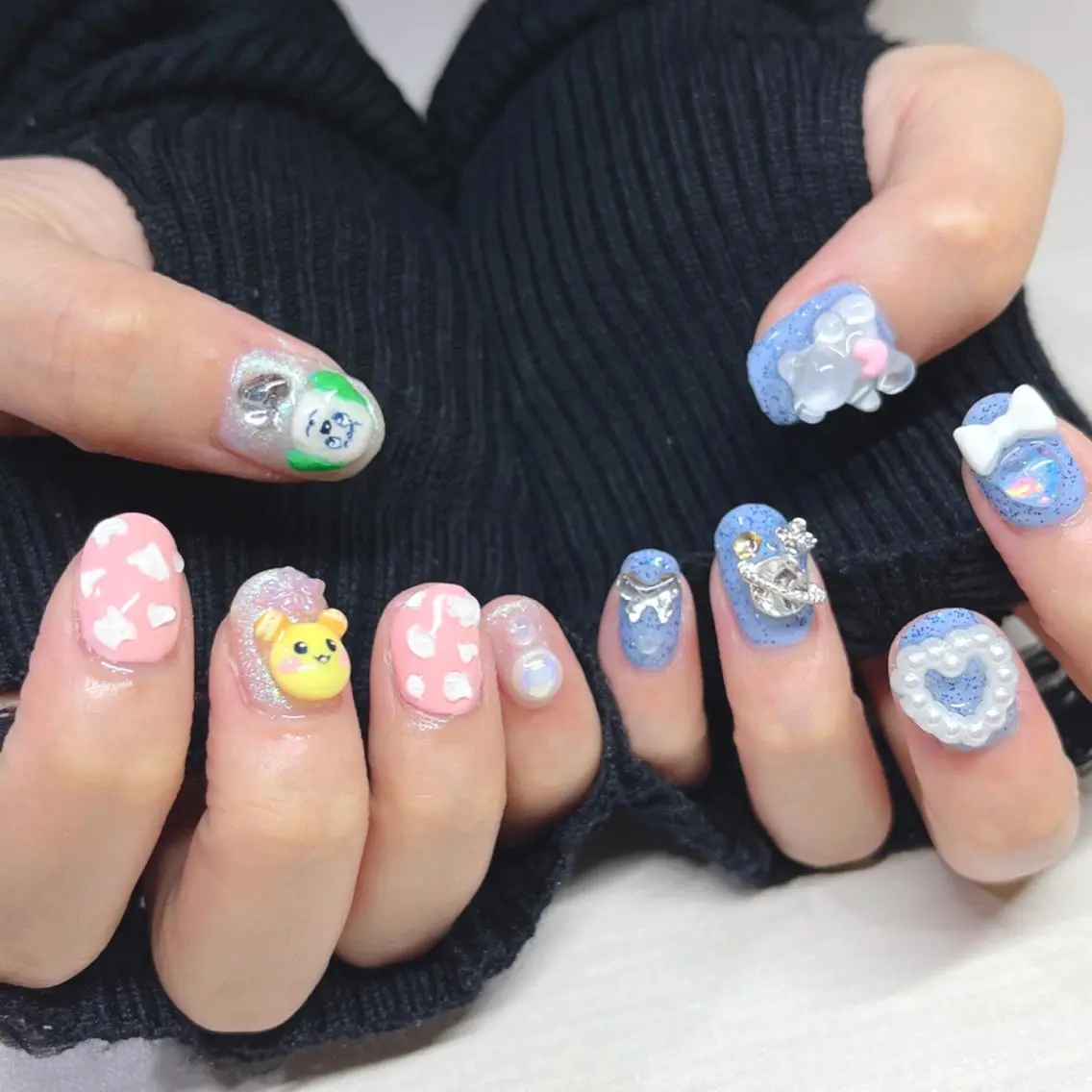 ネイル アートネイル クリアネイル フレンチネイル ジェルネイル ガラスフレンチ 🐕‍🦺Yappy 💗A-tanのネイルデザイン