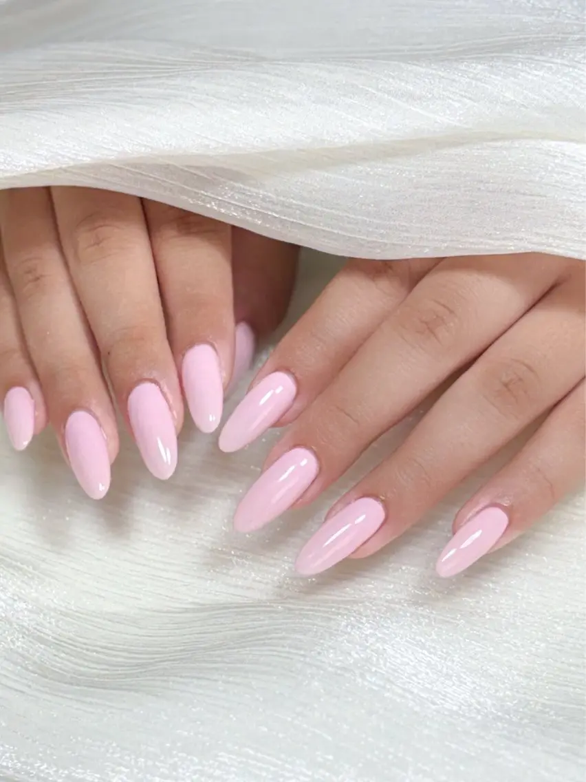 ネイル ワンカラーネイル ピンク シンプルネイル ハンドネイル nail salon minthのネイルデザイン
