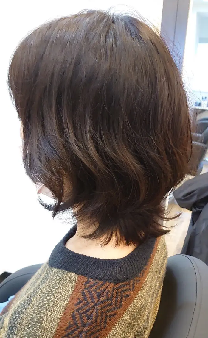 パーマ カラー ミディアム ミディアムパーマ くせ毛 カット ヘアカラー パーマ 工藤 裕樹のヘアスタイル