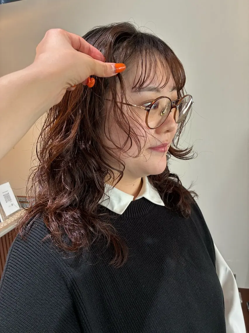 セミロング パーマ ヘアアレンジ カット パーマ 💟Opus/ Mizuki🐕💟のヘアスタイル