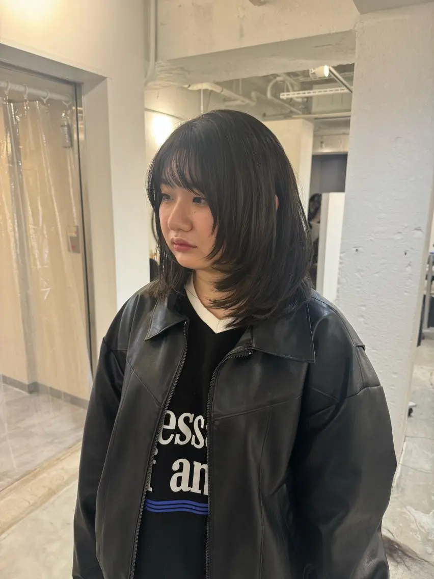 セミロング カット ヘアカラー トリートメント 新宿/顔周りカット +レイヤー=しずく♩のヘアスタイル
