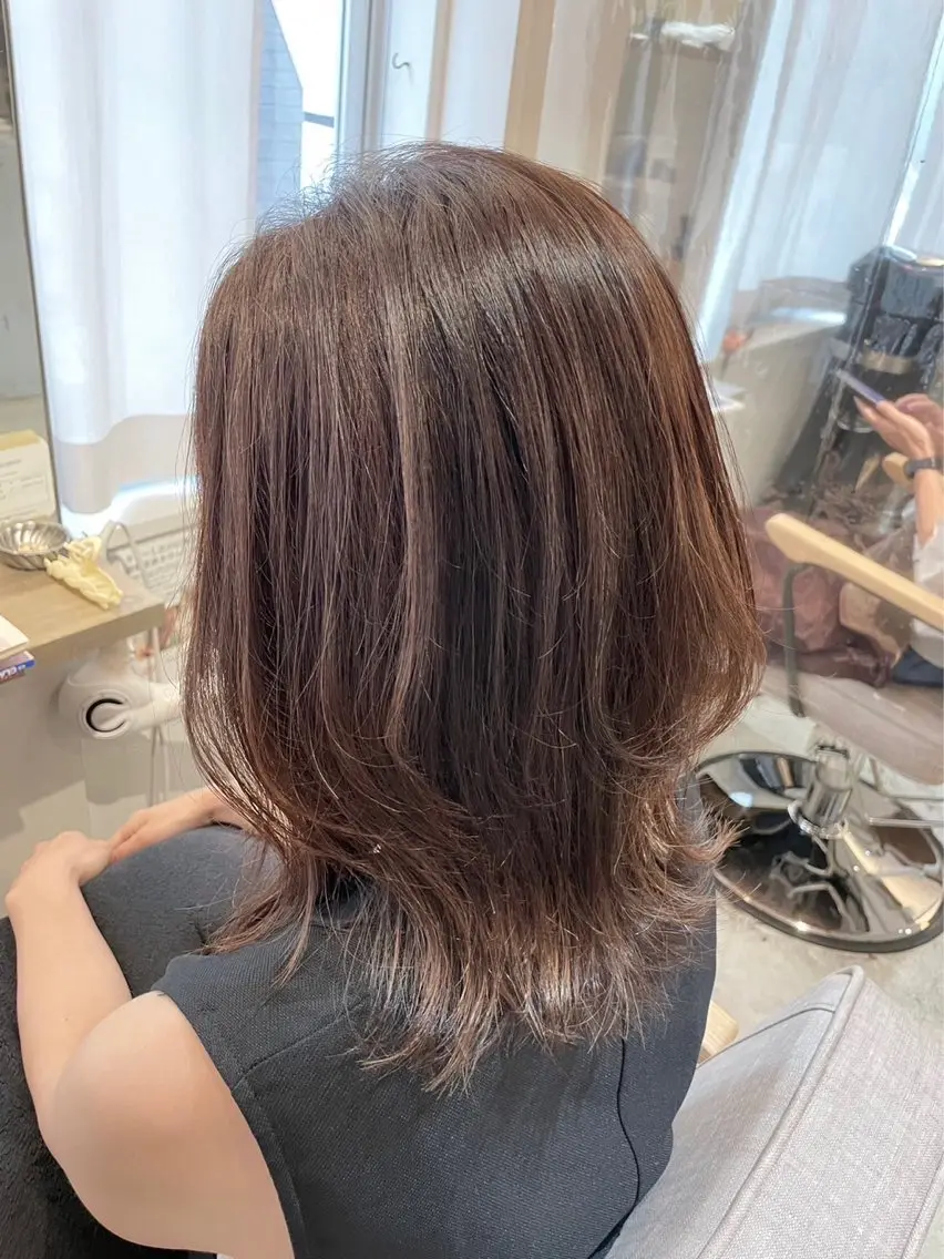 ミディアム カラー 美髪✨艶髪✨髪質改善 カラー特化❕亀島のヘアスタイル