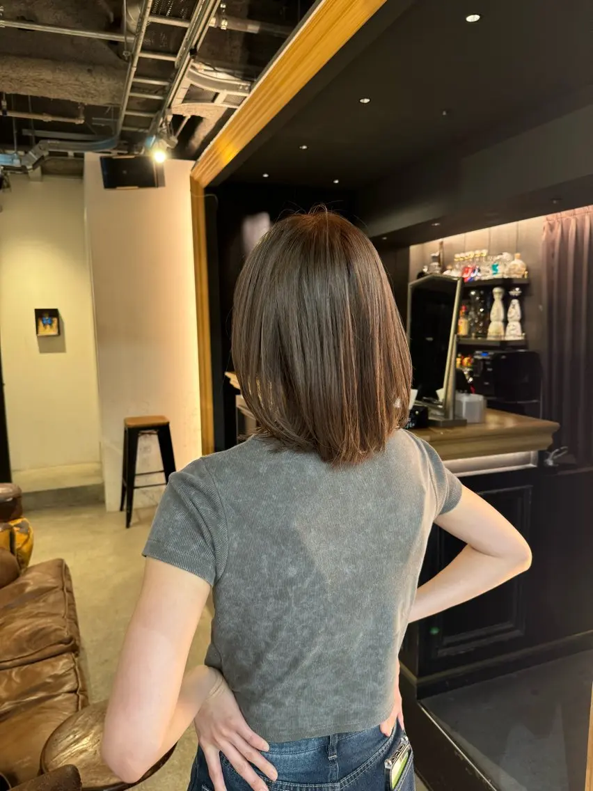 ミディアム アッシュ ヘアカラー 暖色カラー Ryokaのヘアスタイル