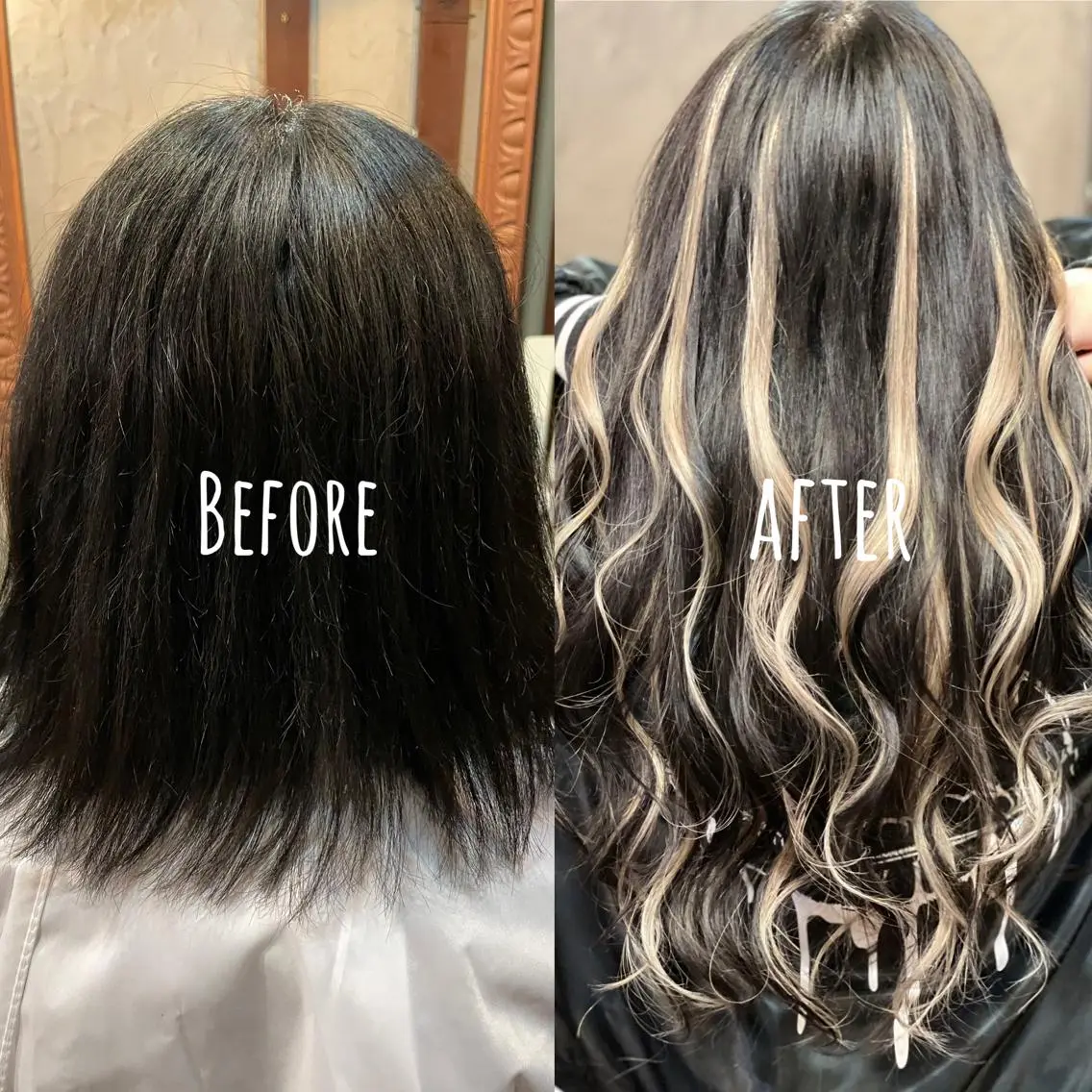 ロング シールエクステ エクステ ハイライト ロング カット ヘアカラー エクステ ❤️MASAKO❤️ 🌸🩷エクステ🩷のヘアスタイル