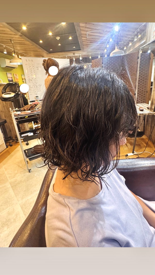 ショート カット パーマ 久保田 琉菜のヘアスタイル