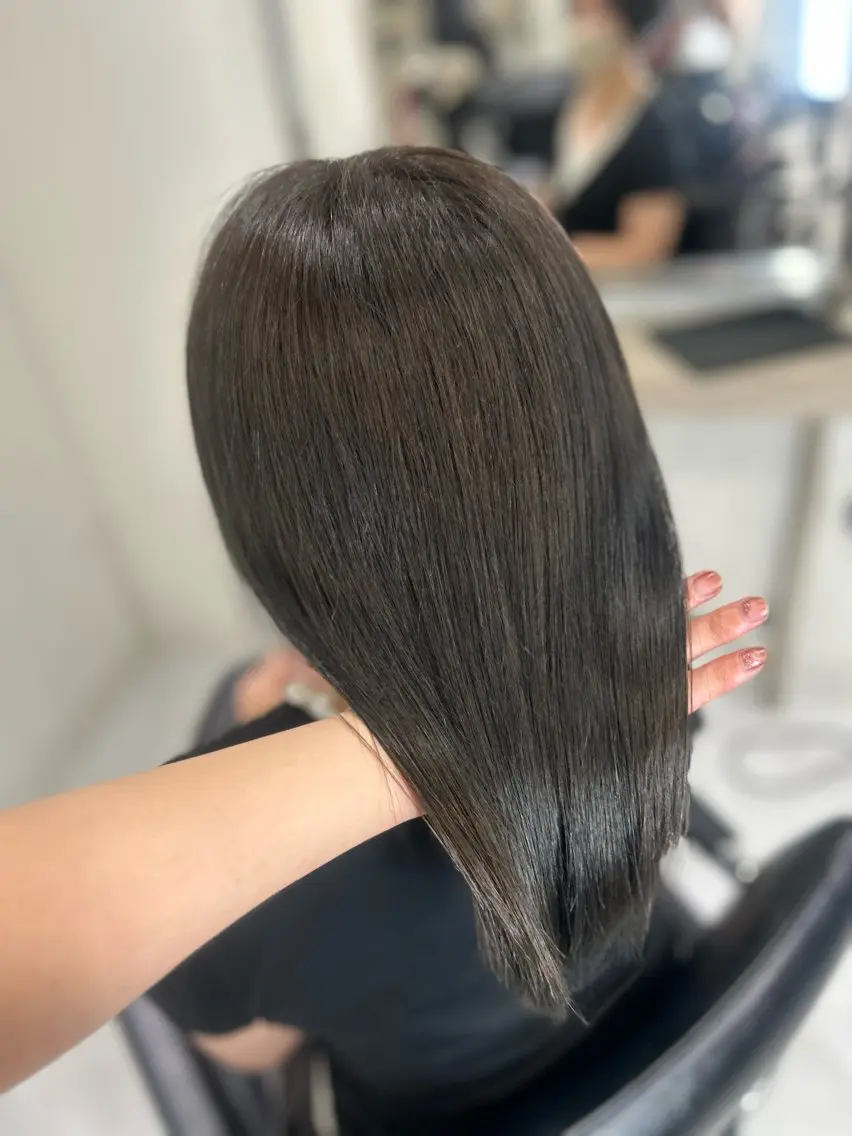カラー 透明感カラー グレージュ ヘアカラー トリートメント yuuka 🖤韓国ヘア🖤のヘアスタイル
