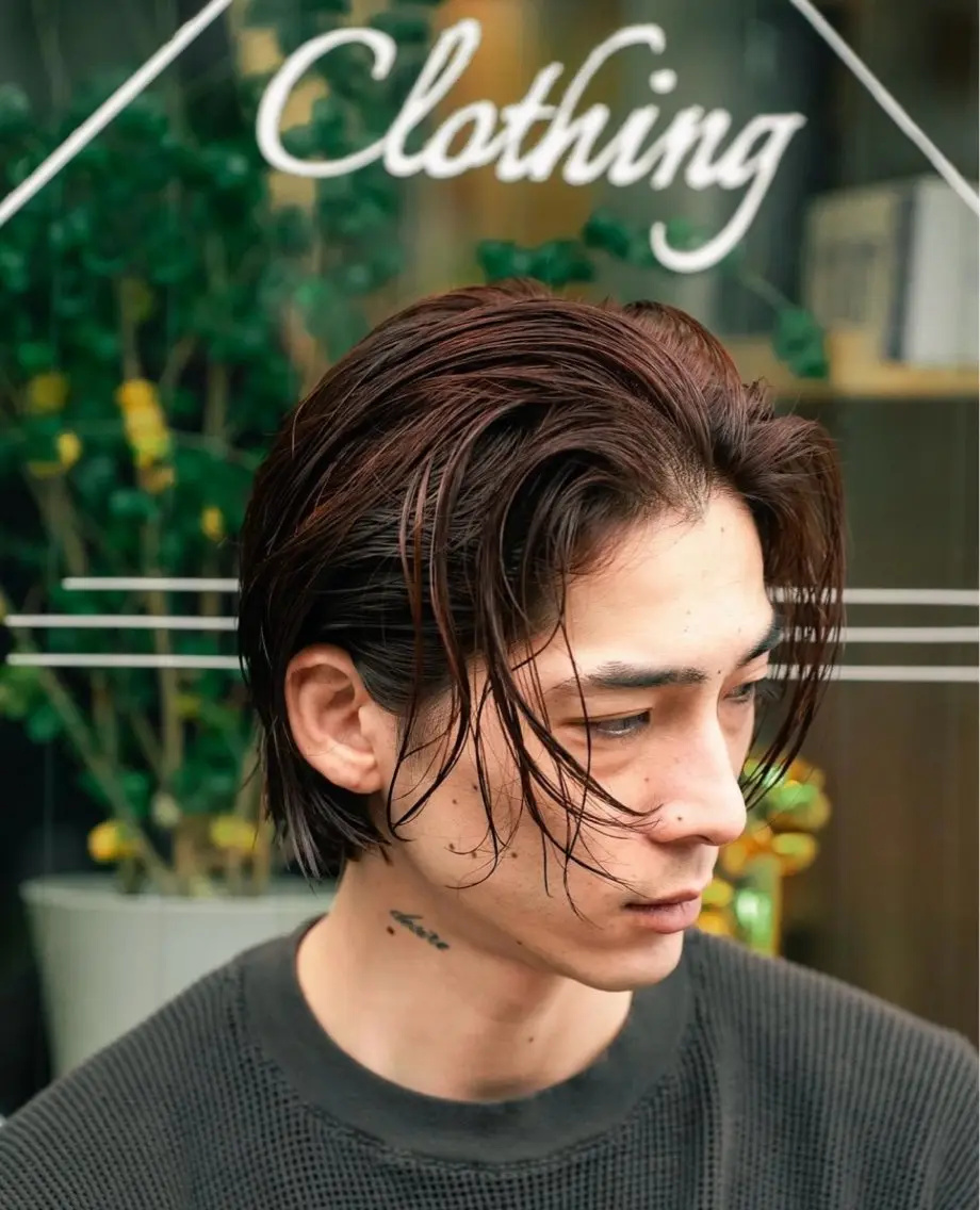 cut + single process color(ブリーチ無しのカラー) men’sの写真