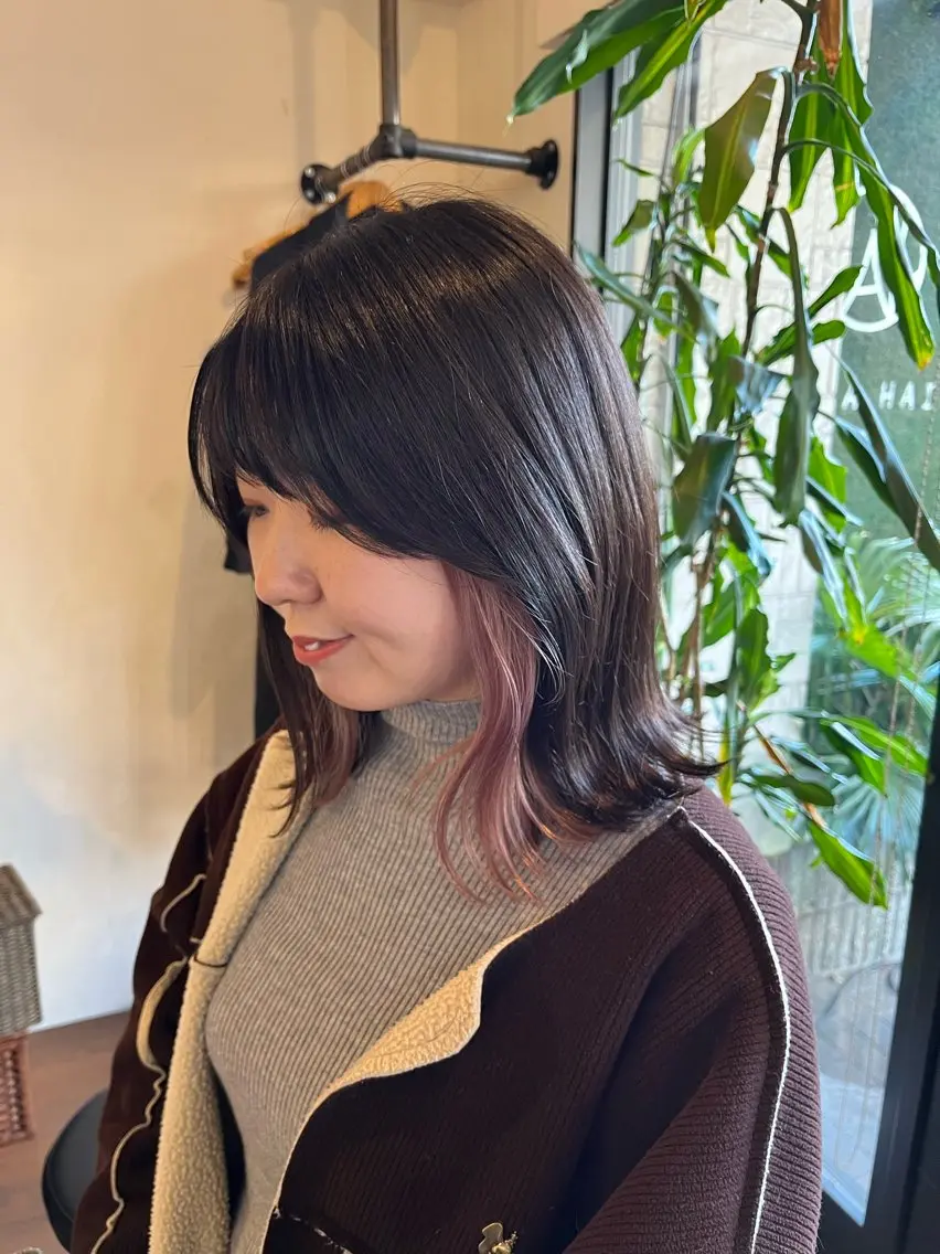ミディアム カラー カット ヘアカラー トリートメント AKALA HAIR 西宮店 Juriのヘアスタイル