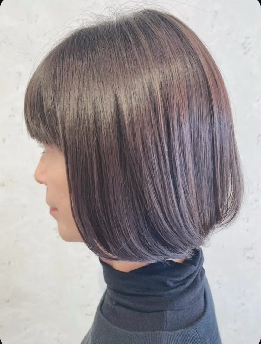 ショート カラー ワンレンボブ ボブ 藤田 美香のヘアスタイル