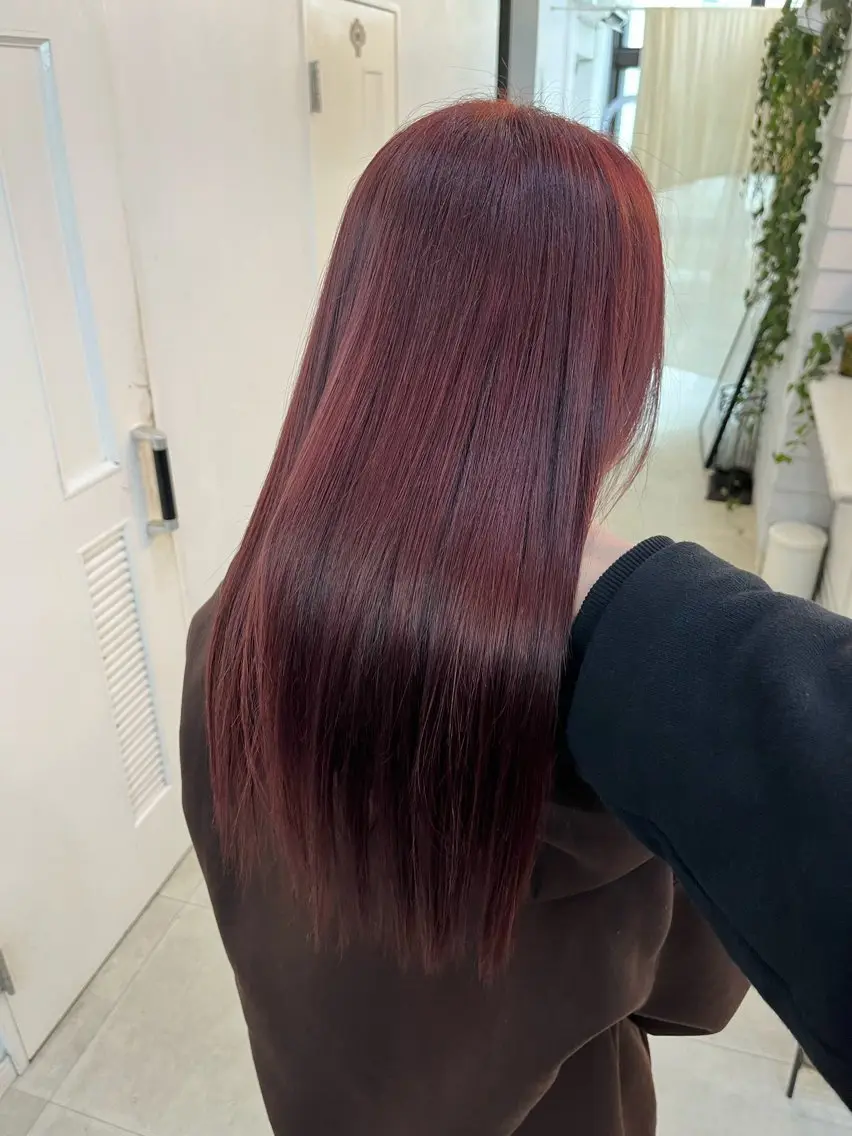 ミディアム カラー ブリーチ ブリーチなしカラー ピンクカラー バイオレットカラー ヘアカラー トリートメント ブリーチ有無Wカラー メンズパーマ大成のヘアスタイル