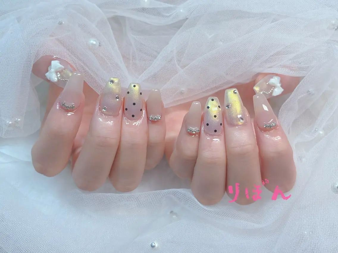 ミディアム 入学式 卒業式のヘアスタイル 韓国風ヘア ハンドネイル りぼん Re:Bonrのネイルデザイン