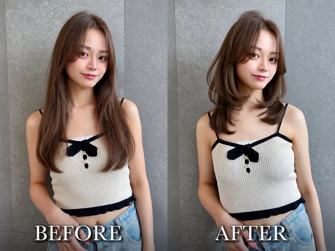 ミディアム カラー ヘアアレンジ カット ヘアカラー トリートメント 【博多髪質改善】 吉村 清志のヘアスタイル