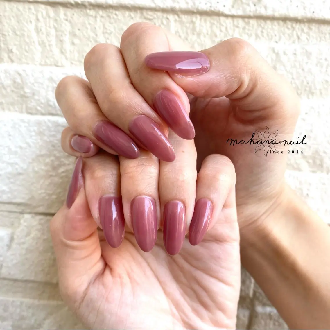 ネイル ロングネイル ワンカラーネイル mahana nailのネイルデザイン