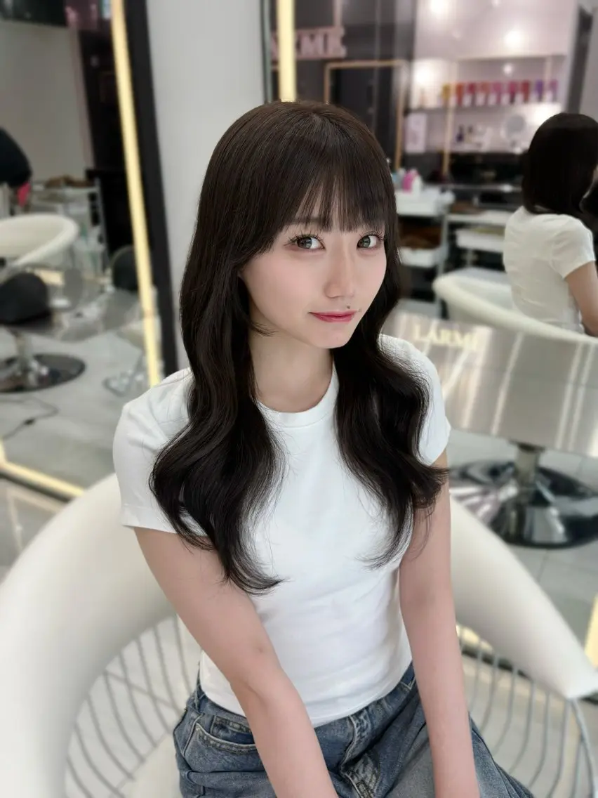 当日🈹🎀韓国風小顔カット+カラー+保湿トリートメント🤍の写真