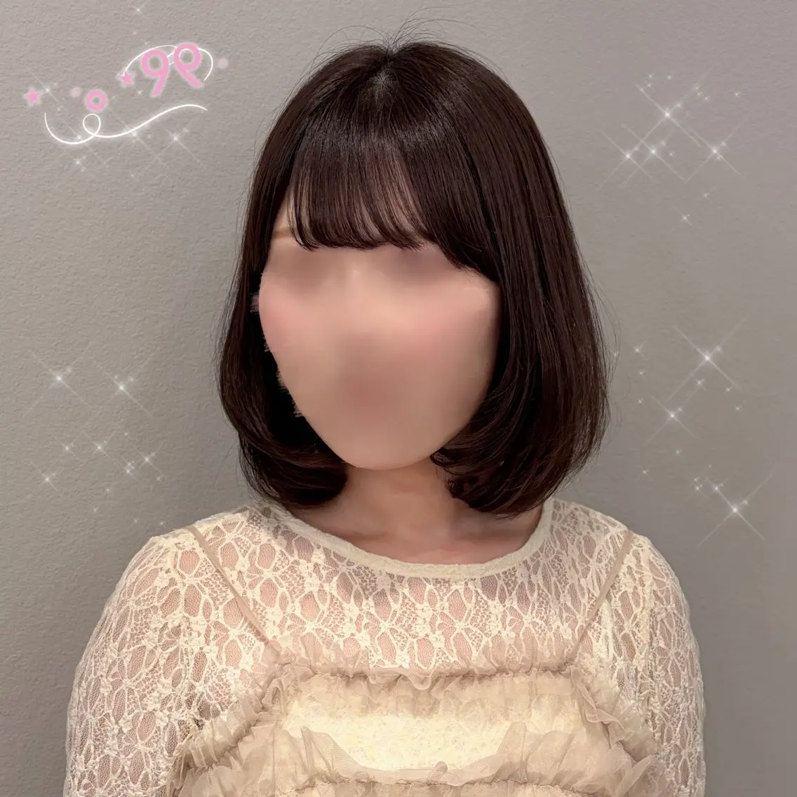ミディアム カラー ボブレイヤー ブラウンカラー チョコレートブラウン ボブ レイヤーカット カット ヘアカラー 顔周り/ガーリー /ヘアメ/あつはのヘアスタイル