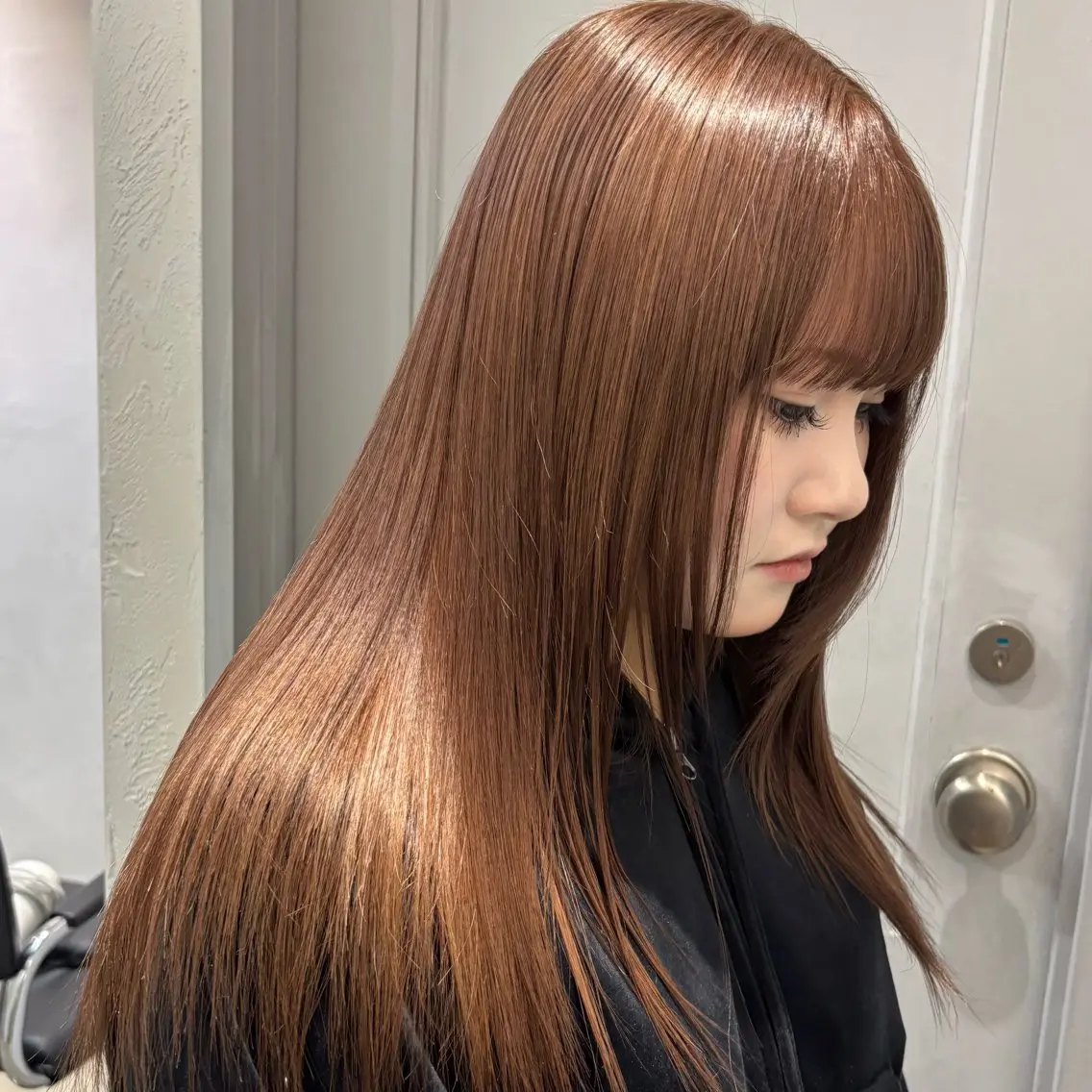 セミロング 盛れる透明感カラー momokaのヘアスタイル