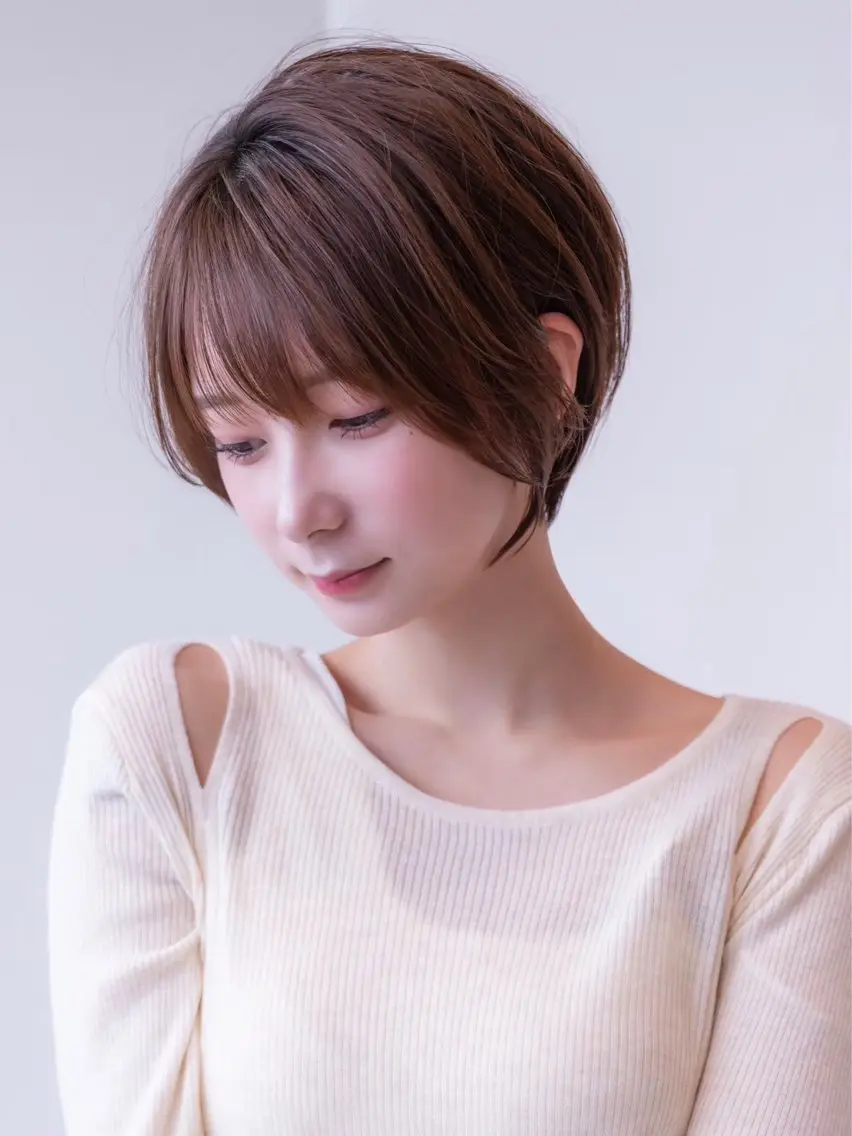 ショート カラー ショートボブ ハンサムショート 丸みショート イルミナカラー ボブ カット ヘアカラー 縮毛矯正 トリートメント 【渋谷】ボブ・ レイヤーボブ特化✂︎のヘアスタイル