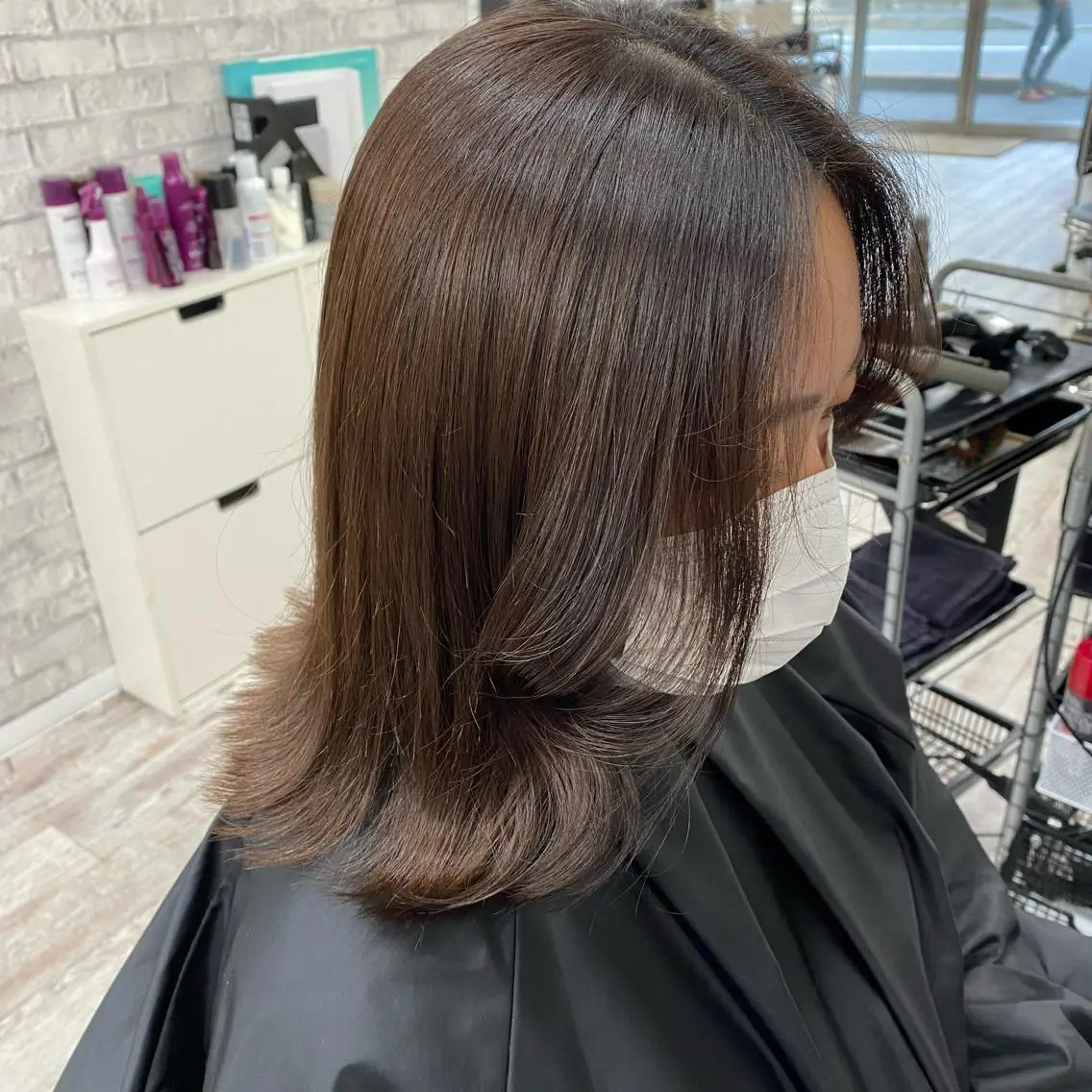 ミディアム カラー パーマ ヘアアレンジ メンズ キッズ ネイル マツエク・マツパ アイブロウ 似合わせカラー♡髪質 改善🎀サトカ🍒のヘアスタイル