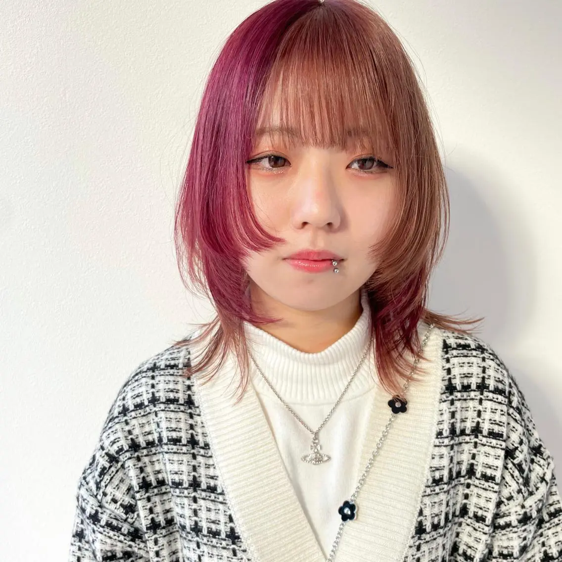 ミディアム カラー デザインカラー ボブ ウルフカット ボブ特化✨ 松本竜之介のヘアスタイル