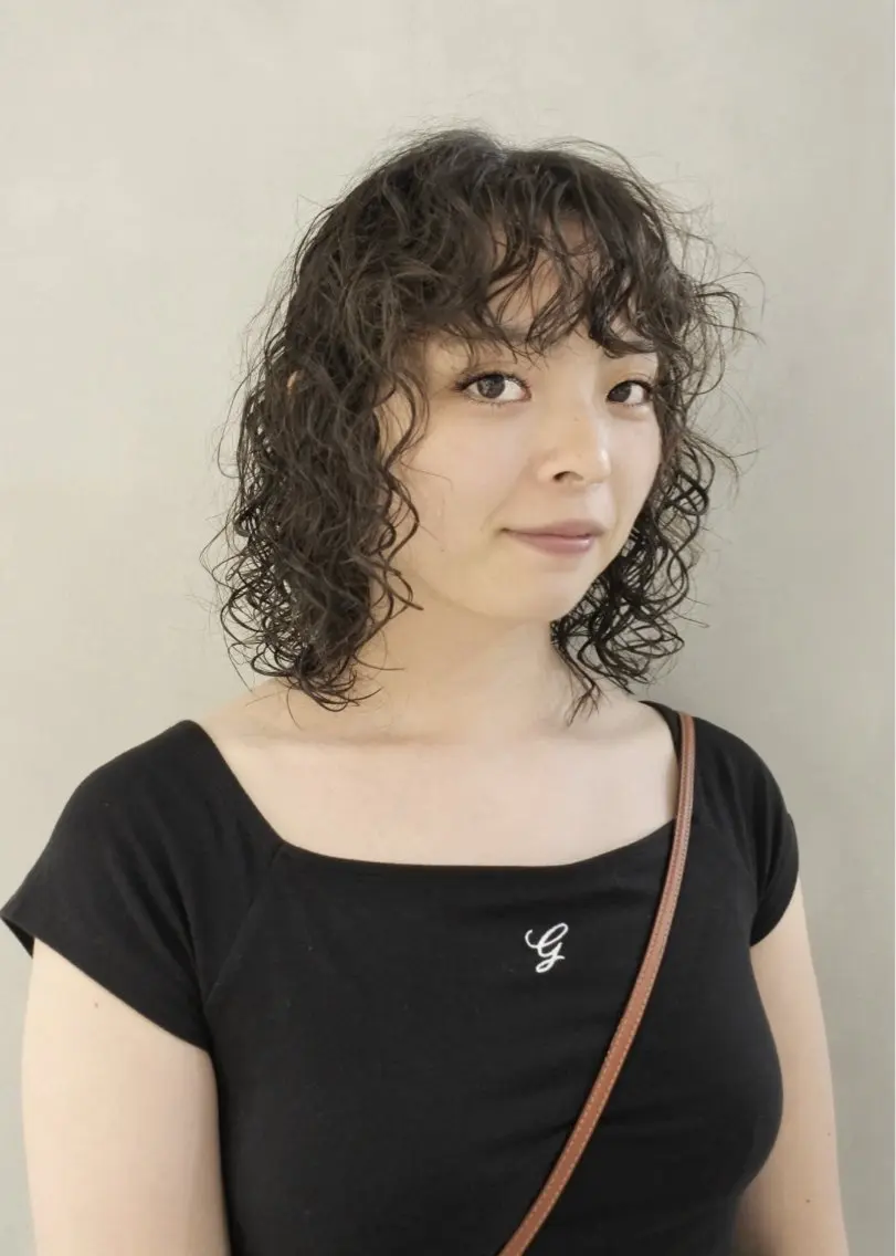 ショート パーマ カット パーマ REMIパーマ・ ボブレイヤー・メンズのヘアスタイル