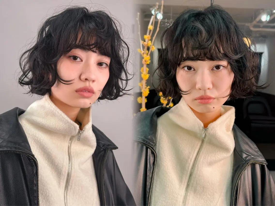 ショート パーマ ボブ デジタルパーマ カット パーマ メンズカット メンズパーマのヘアスタイル