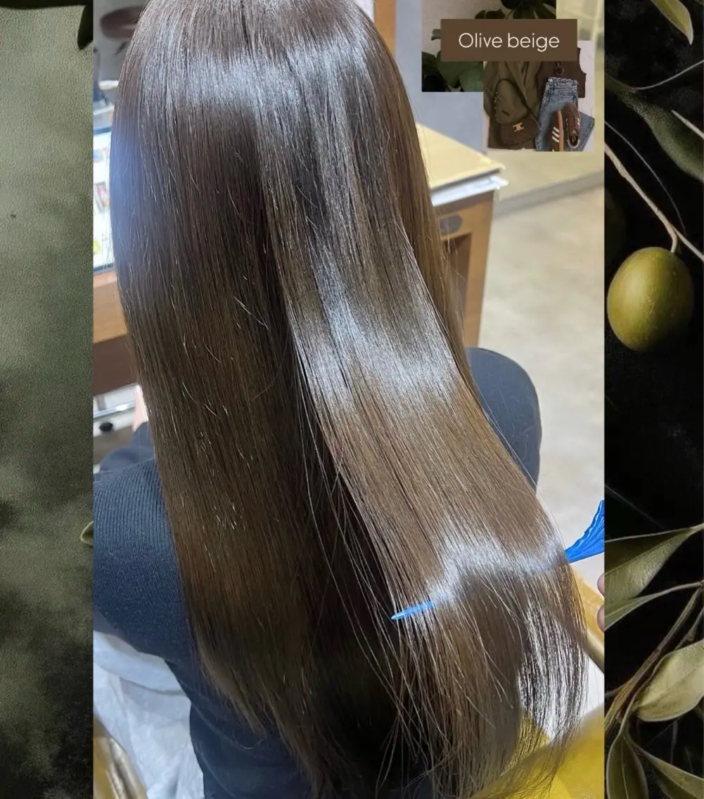 ロング カラー ベージュカラー オリーブベージュ 髪質改善 ヘアカラー トリートメント 🌺モデル募集中🥥 𝘈𝘺𝘢𝘯𝘦のヘアスタイル