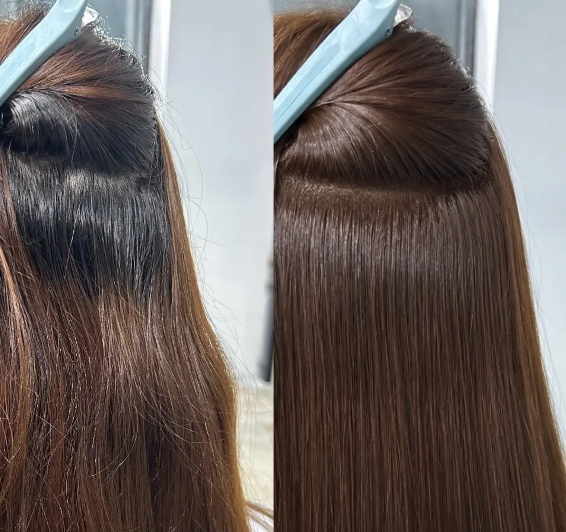 カラー 髪質改善 上野陽生 リタッチカラーのヘアスタイル