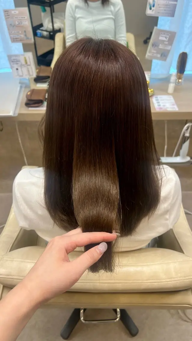 ミディアム ヘアカラー 山下 稚葉 艶髪/透明感カラーのヘアスタイル