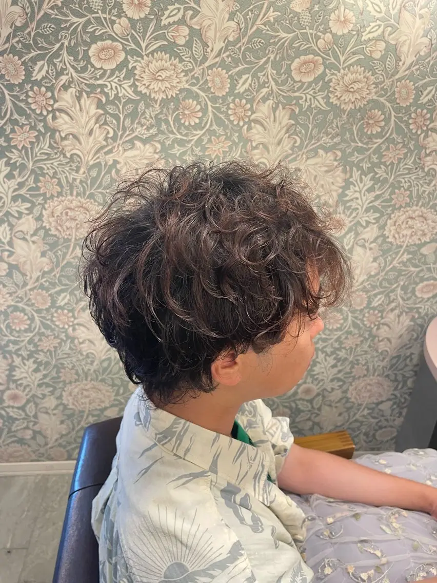 パーマ メンズ メンズパーマ hair make echo滿木あい花のヘアスタイル