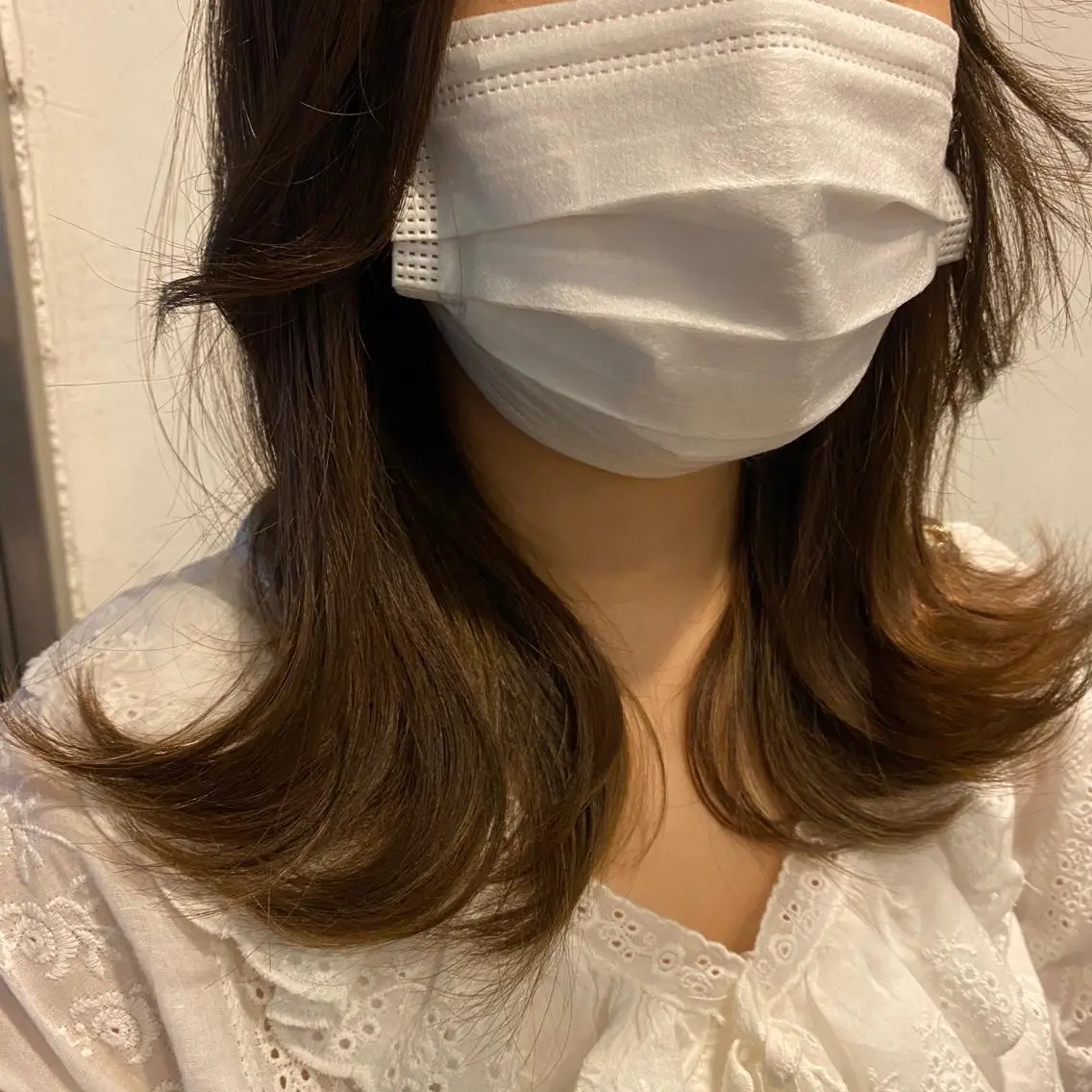 ミディアム 顔周りカット レイヤーカット オルチャンヘア 💚 nao💚のヘアスタイル